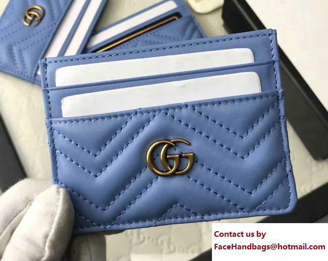Gucci GG Marmont Card Case 443127 Light Blue 2017