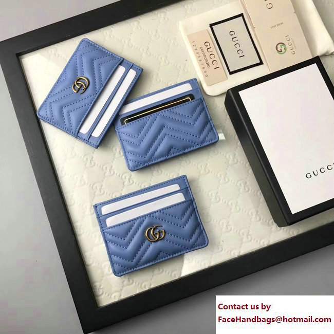 Gucci GG Marmont Card Case 443127 Light Blue 2017