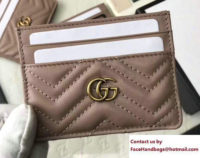 Gucci GG Marmont Card Case 443127 Nude 2017