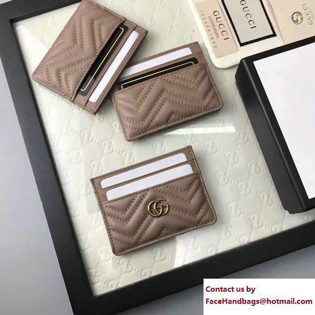 Gucci GG Marmont Card Case 443127 Nude 2017 - Click Image to Close