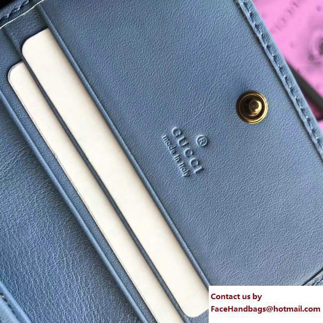 Gucci GG Marmont Card Case 466492 Light Blue 2017