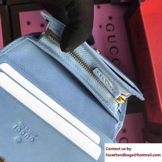 Gucci GG Marmont Card Case 466492 Light Blue 2017 - Click Image to Close