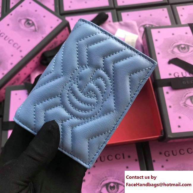 Gucci GG Marmont Card Case 466492 Light Blue 2017 - Click Image to Close