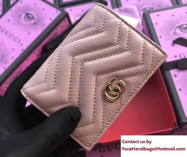 Gucci GG Marmont Card Case 466492 Nude Pink 2017