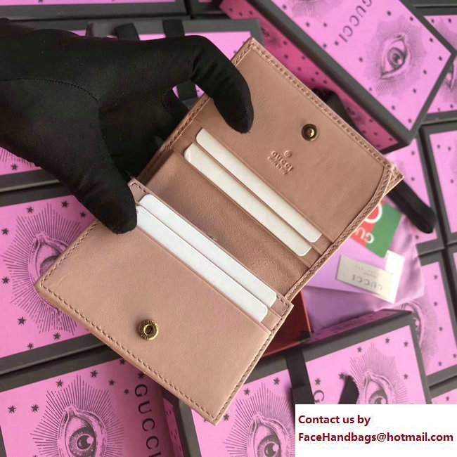 Gucci GG Marmont Card Case 466492 Nude Pink 2017