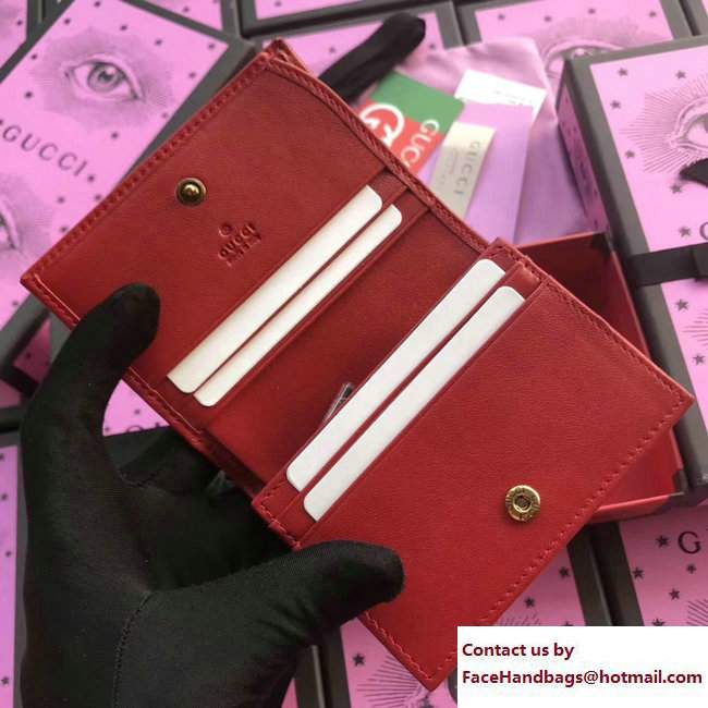 Gucci GG Marmont Card Case 466492 Red 2017 - Click Image to Close