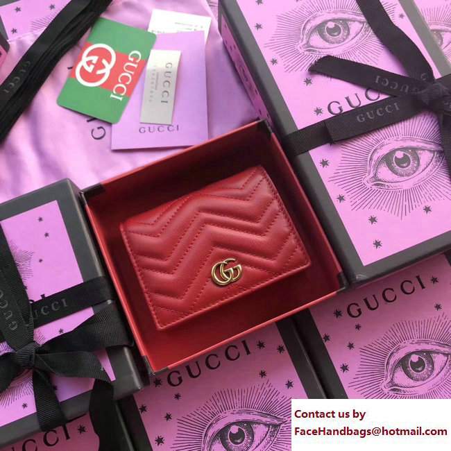 Gucci GG Marmont Card Case 466492 Red 2017