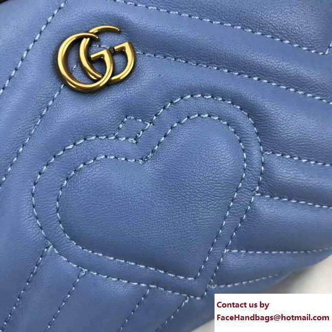 Gucci GG Marmont Cosmetic Case Bag 476165 Light Blue 2017