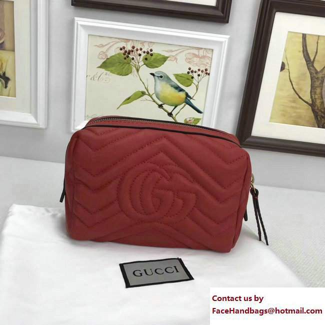 Gucci GG Marmont Cosmetic Case Bag 476165 Red 2017 - Click Image to Close