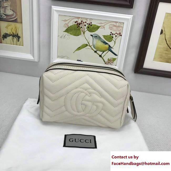 Gucci GG Marmont Cosmetic Case Bag 476165 White 2017 - Click Image to Close