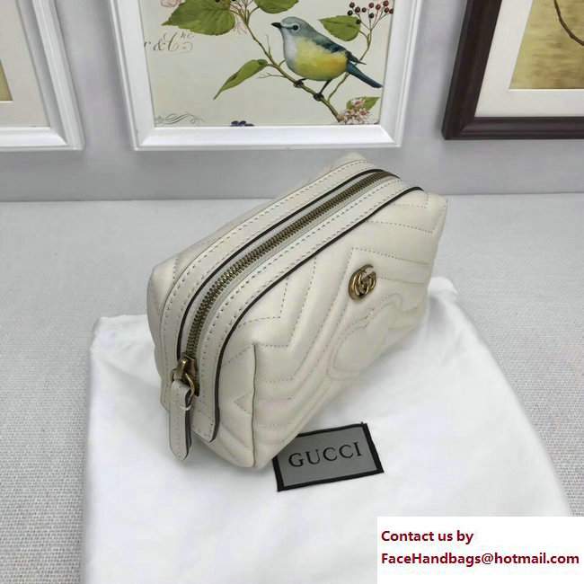 Gucci GG Marmont Cosmetic Case Bag 476165 White 2017