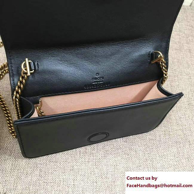 Gucci GG Marmont Leather Mini Bag 488426 Black 2017 - Click Image to Close