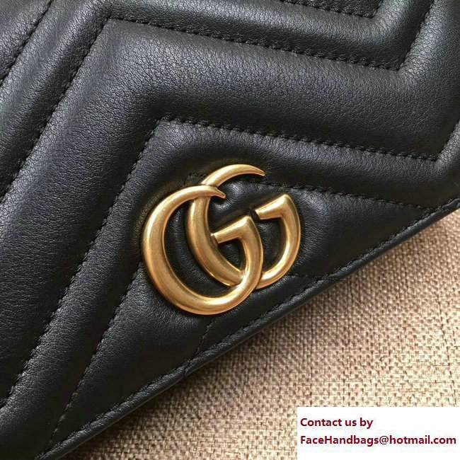Gucci GG Marmont Leather Mini Bag 488426 Black 2017 - Click Image to Close