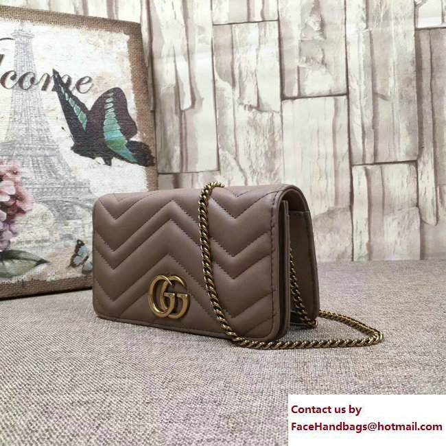 Gucci GG Marmont Leather Mini Bag 488426 Nude 2017