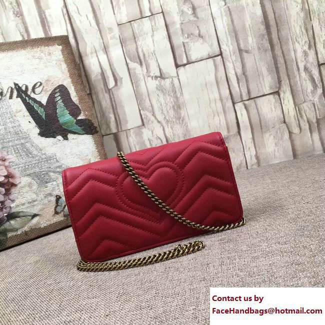 Gucci GG Marmont Leather Mini Bag 488426 Red 2017