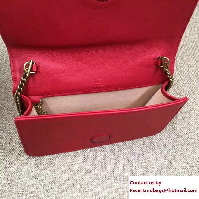 Gucci GG Marmont Leather Mini Bag 488426 Red 2017 - Click Image to Close