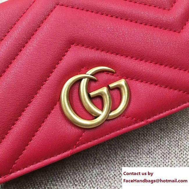 Gucci GG Marmont Leather Mini Bag 488426 Red 2017