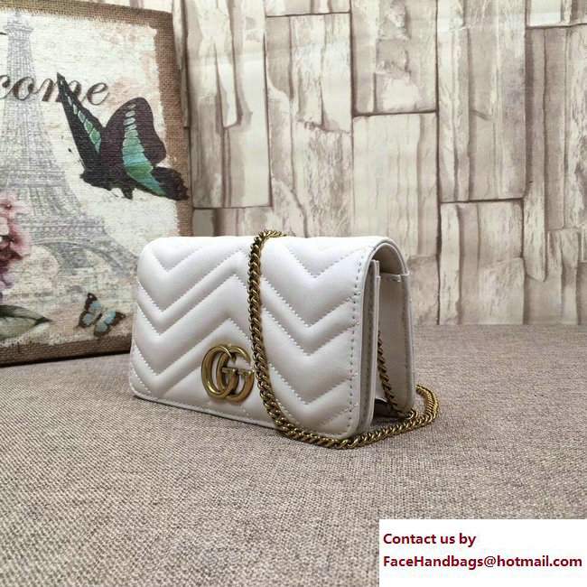 Gucci GG Marmont Leather Mini Bag 488426 White 2017 - Click Image to Close