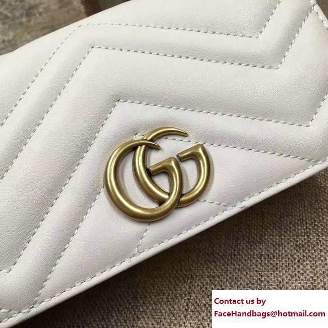 Gucci GG Marmont Leather Mini Bag 488426 White 2017