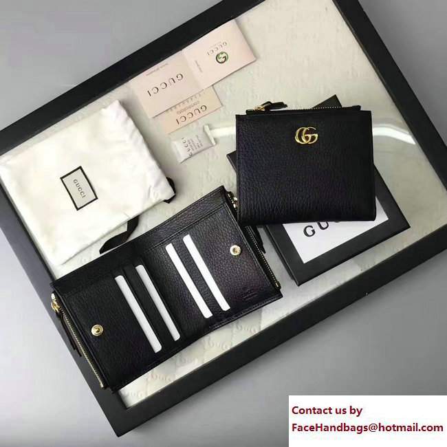 Gucci GG Marmont Leather Wallet 474747 Black 2017 - Click Image to Close