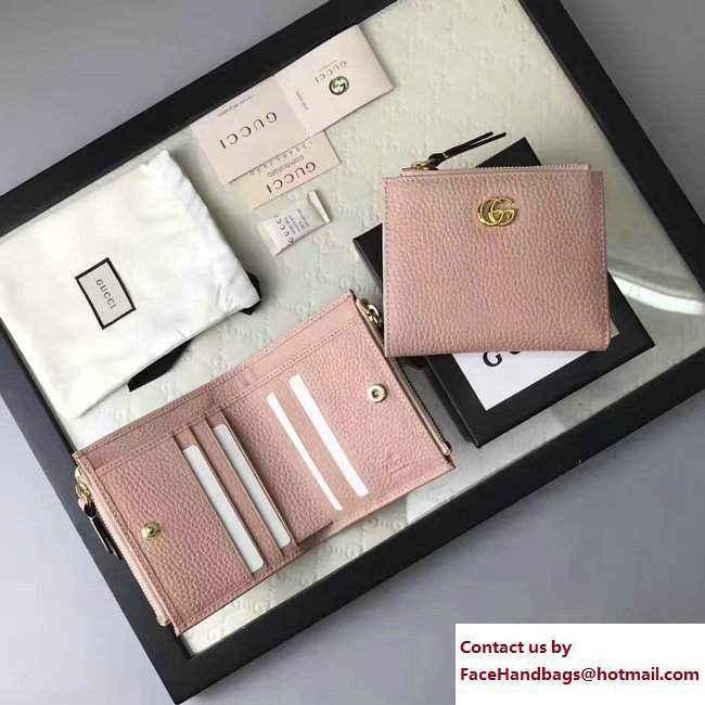 Gucci GG Marmont Leather Wallet 474747 Nude Pink 2017 - Click Image to Close