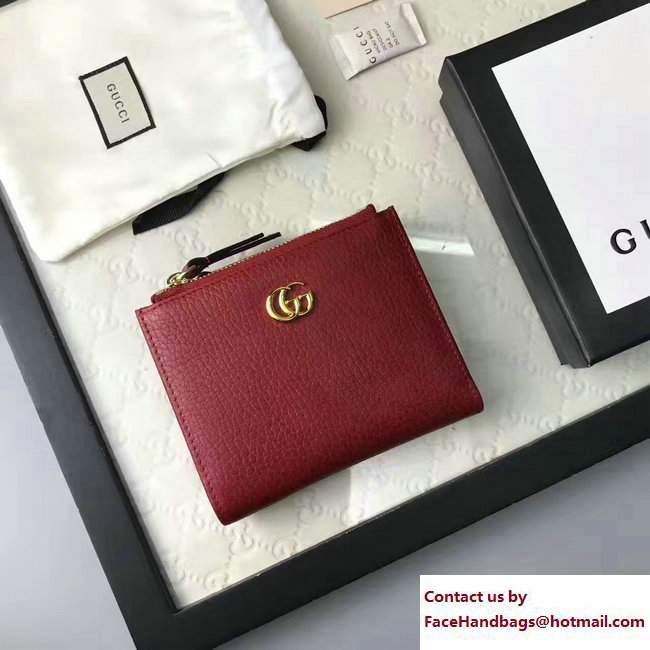 Gucci GG Marmont Leather Wallet 474747 Red 2017