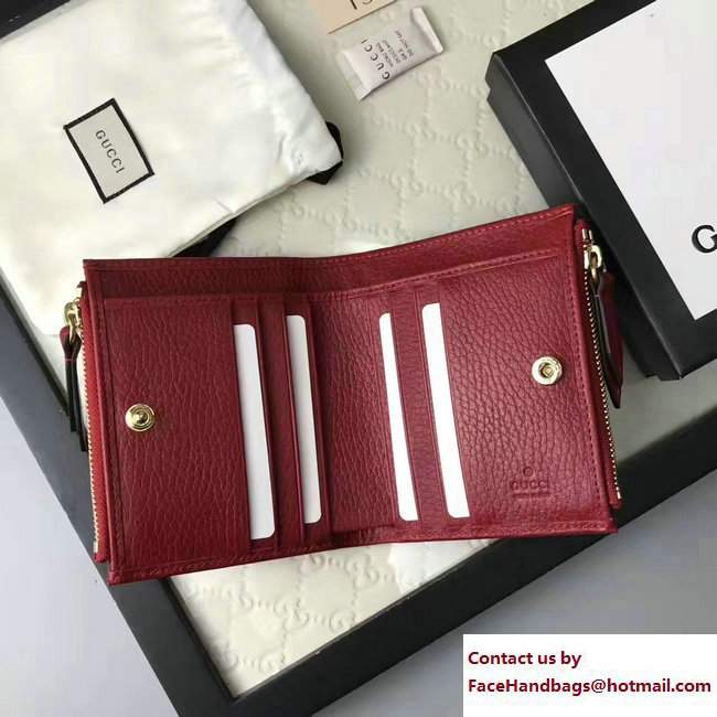 Gucci GG Marmont Leather Wallet 474747 Red 2017 - Click Image to Close