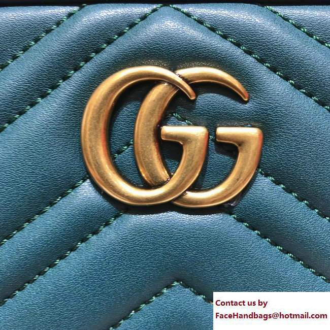 Gucci GG Marmont Matelasse Chevron Mini Chain Shoulder Camera Bag 448065 Green 2017 - Click Image to Close