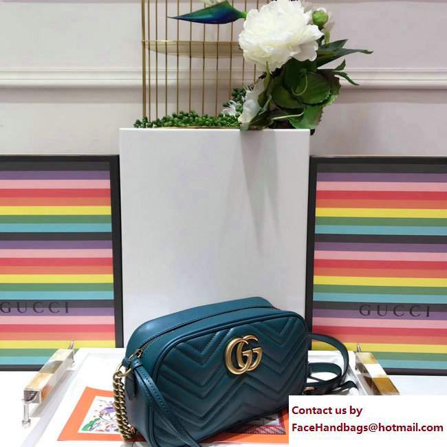 Gucci GG Marmont Matelasse Chevron Shoulder Small Bag 447632 Green 2017