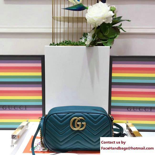 Gucci GG Marmont Matelasse Chevron Shoulder Small Bag 447632 Green 2017 - Click Image to Close
