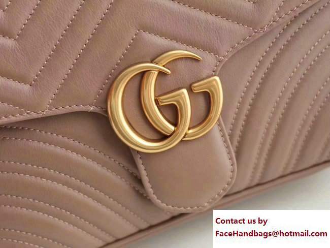 Gucci GG Marmont Matelasse Chevron Shoulder Small bag 498100 Nude 2017 - Click Image to Close