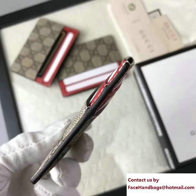 Gucci GG Supreme Mini Card Case 233166 Red 2017 - Click Image to Close