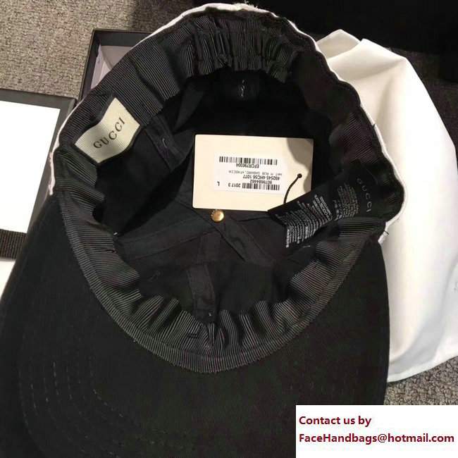 Gucci Gabardine Baseball Hat With Gucci Headband 492545 Black 2017 - Click Image to Close