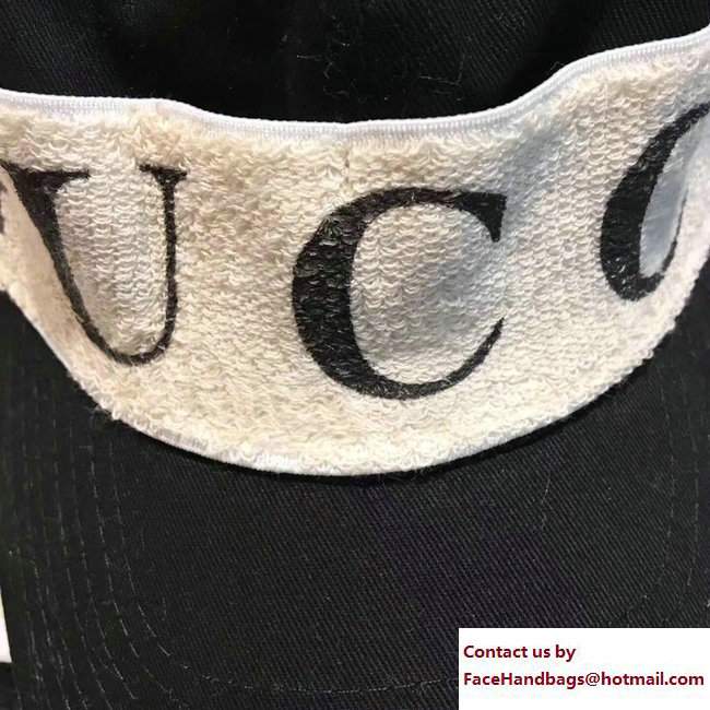 Gucci Gabardine Baseball Hat With Gucci Headband 492545 Black 2017