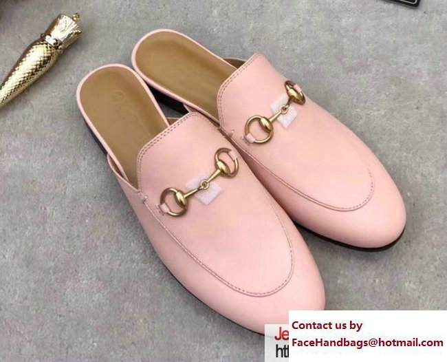 Gucci Horsebit Princetown Leather Slipper Sandals Pink 2017 - Click Image to Close