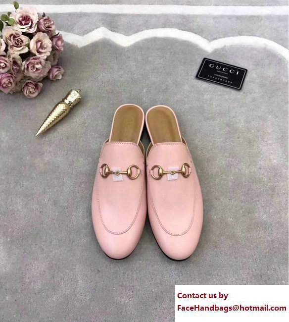 Gucci Horsebit Princetown Leather Slipper Sandals Pink 2017