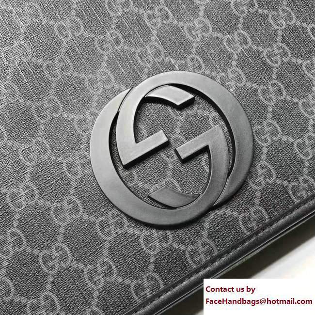 Gucci Interlocking G Large Messenger Bag 222291 Black - Click Image to Close
