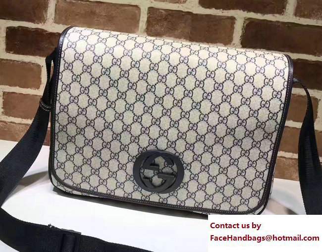 Gucci Interlocking G Large Messenger Bag 222291 Blue - Click Image to Close