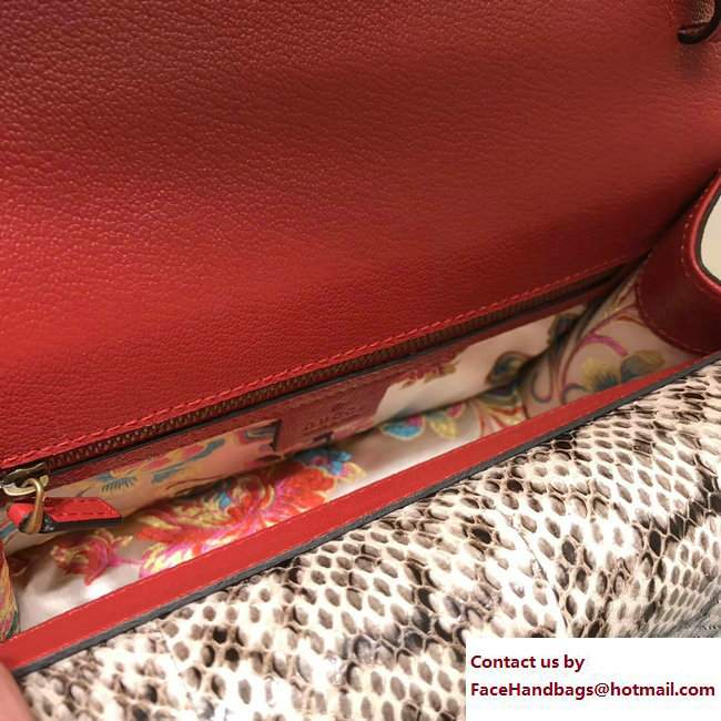 Gucci Metal Bee Insect Print Ottilia Leather Small Top Handle Bag 488715 red 2017 - Click Image to Close