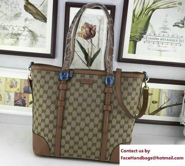 Gucci Original GG Canvas Tote Large Bag 387602 Apricot