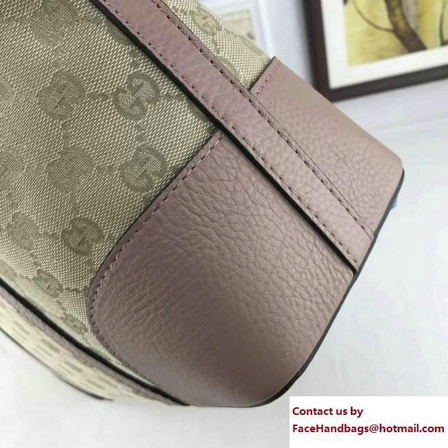 Gucci Original GG Canvas Tote Large Bag 387602 Nude Pink - Click Image to Close