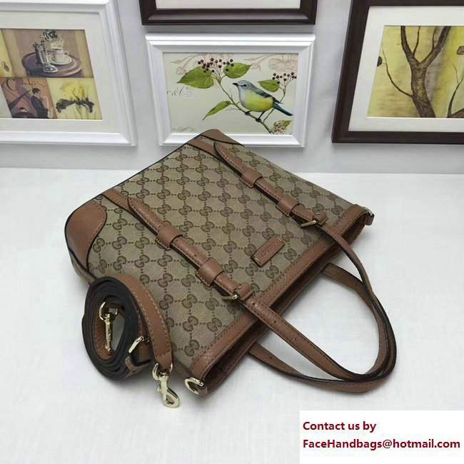 Gucci Original GG Canvas Tote Small Bag 387603 Apricot