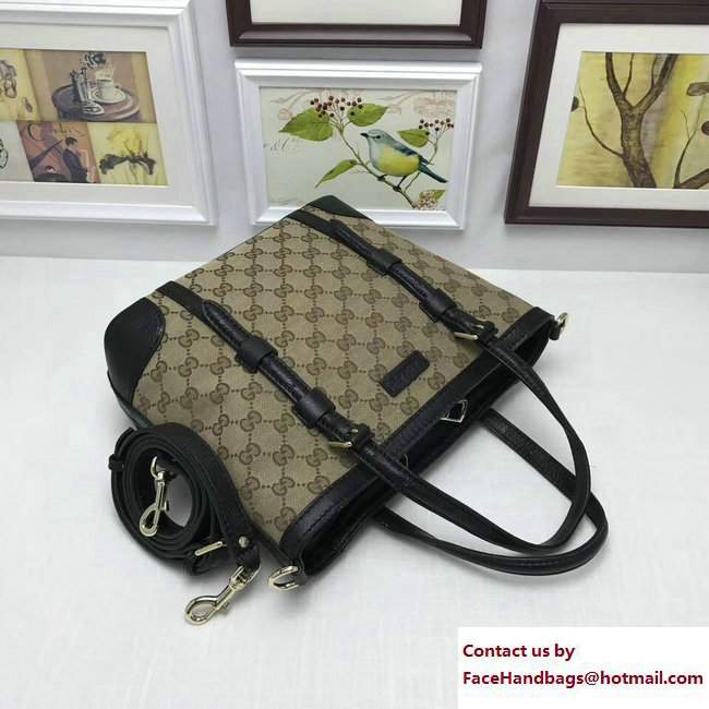 Gucci Original GG Canvas Tote Small Bag 387603 Black - Click Image to Close
