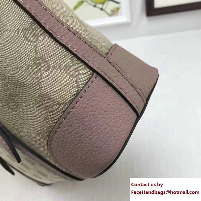 Gucci Original GG Canvas Tote Small Bag 387603 Nude Pink