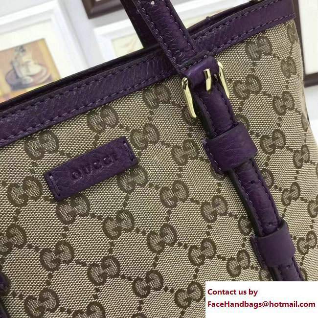 Gucci Original GG Canvas Tote Small Bag 387603 Purple