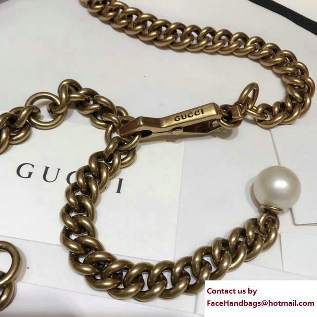 Gucci Pearls GG Marmont Matelasse Chevron Mini Chain Shoulder Belt Bag 446744/476809 Red 2017 - Click Image to Close