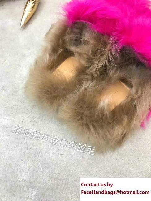 Gucci Princetown Merino Wool Fur Slipper 480064 Fuchsia 2017 - Click Image to Close