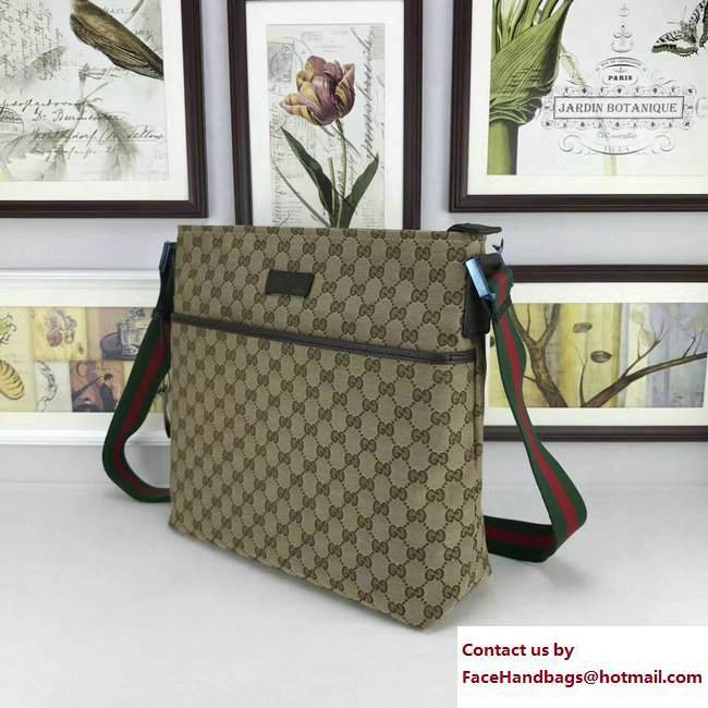 Gucci Signature Web GG Canvas Messenger Bag 189751 Coffee