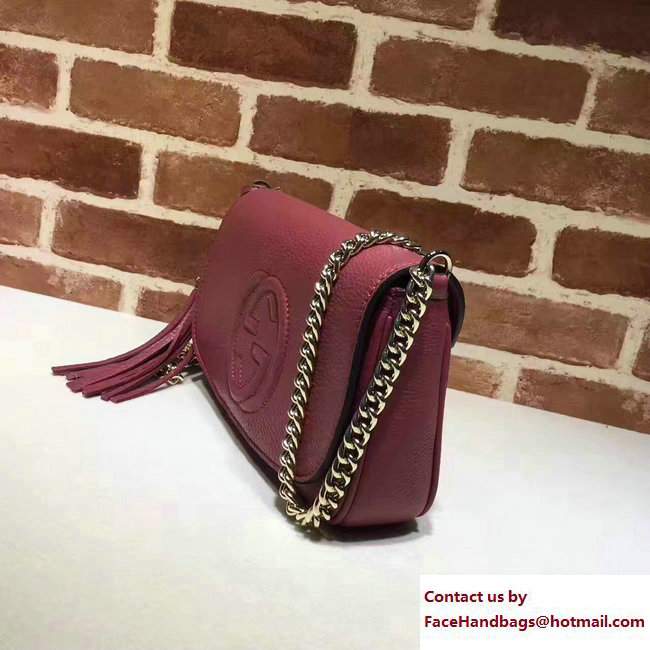 Gucci Soho Leather Shoulde Bag 336752 Date Red