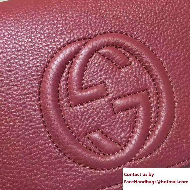 Gucci Soho Leather Shoulde Bag 336752 Date Red